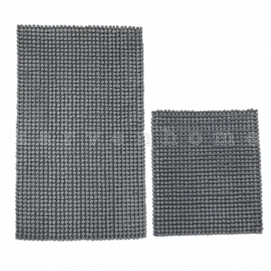 Набор ковриков для ванной Карвен MICRO хлопок/микро 60x50/60х100 KV 431 k.gri/т.серый