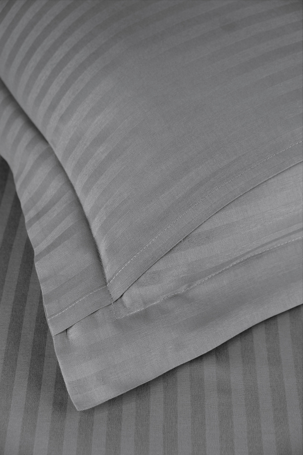 Постельное белье "Карвен" Stripe Satin евро N 163-SS 001 gri/серый