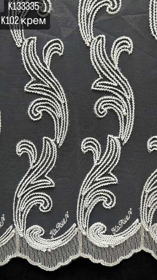 Тюль-сетка с вышивкой K13335