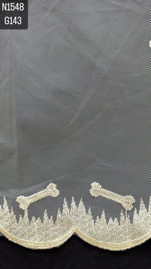 Тюль-сетка с вышивкой N1548